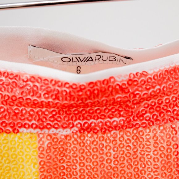 Olivia Rubin Penelope Rainbow Stripe Sequin Skirt - Picture 4 of 9